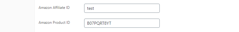 Amazon Affiliate ID and Product ID