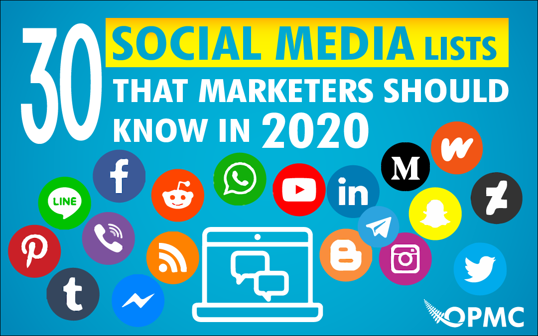 30 Social Media Lists that Marketers Should Know in 2020